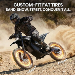 ESKUTE RT-X 19" 17" Electric Dirt Bike for Adults, Mid-Drive Motor, Electric Motorcycle with 72V 30Ah Battery , UL2849