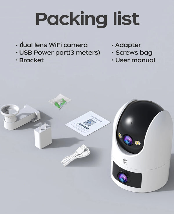 JOOAN 4K Outdoor 5G Wifi Surveillance Camera Dual Lens Auto Tracking PTZ CCTV - stepyours.com