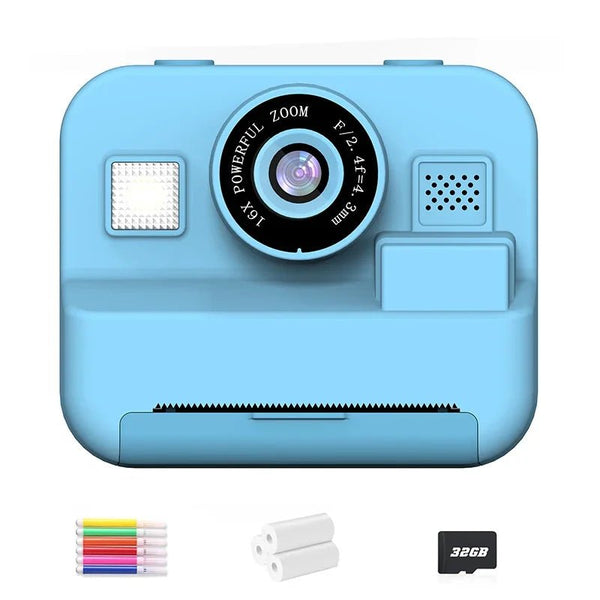 Educational Thermal Instant Print Camera 32GB Card 1080P For Kids Learning - stepyours.com