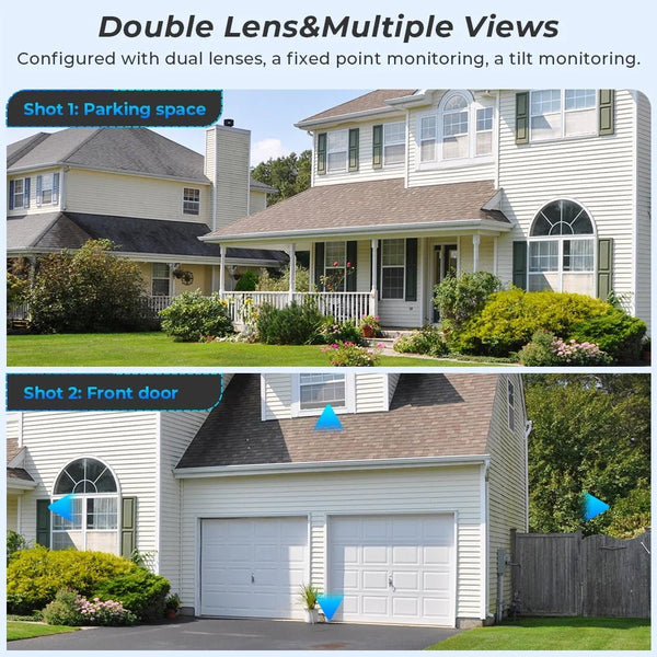 8MP 4K PTZ WiFi Camera - Dual Lens With Dual Screen AI Tracking Surveillance - stepyours.com