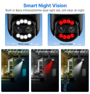 Hiseeu 4K 8MP PTZ WiFi IP Camera With 8X Zoom Night Vision And Smart Detection - stepyours.com
