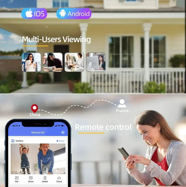 ANSVICAM Outdoor 4K AI Tracking WiFi IP Camera Dual Lens PTZ Alexa Ready - stepyours.com