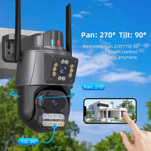 ICSEE 4K Dual Lens WIFI Camera - 2K Dual Screen PTZ Outdoor Security - stepyours.com