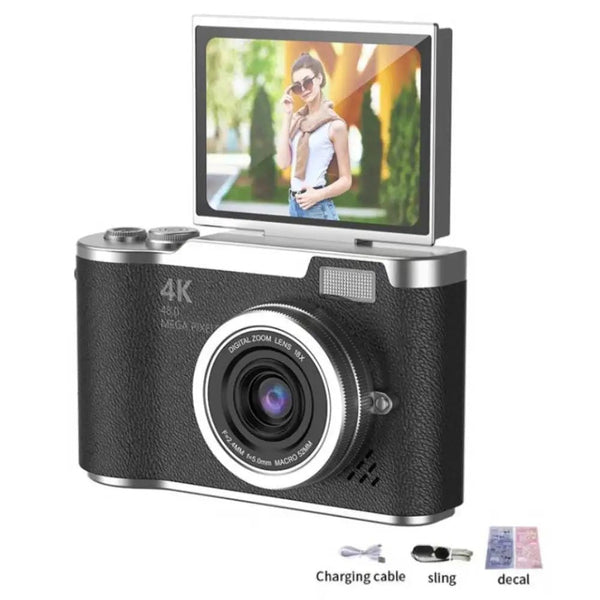 Amorus 1080P Selfie Camera With 180 Degree Flip Screen Beauty Filters 48MP - stepyours.com