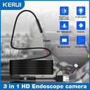 KERUI 3In1 Endoscope Camera For Android And PC With 7mm IP67 Waterproof - stepyours.com