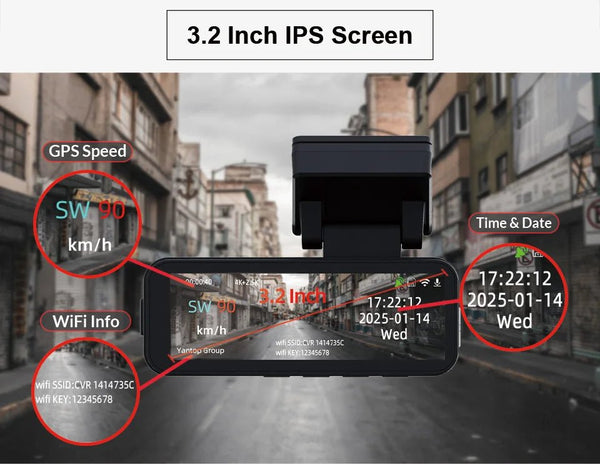 Acceo 4K Dash Cam With GPS WiFi Dual Lens Night Vision Front Rear - stepyours.com