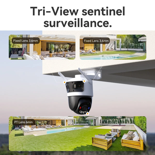 IMOU Cruiser Triple Lens Outdoor Camera Red Blue Warning Light PTZ WiFi - stepyours.com