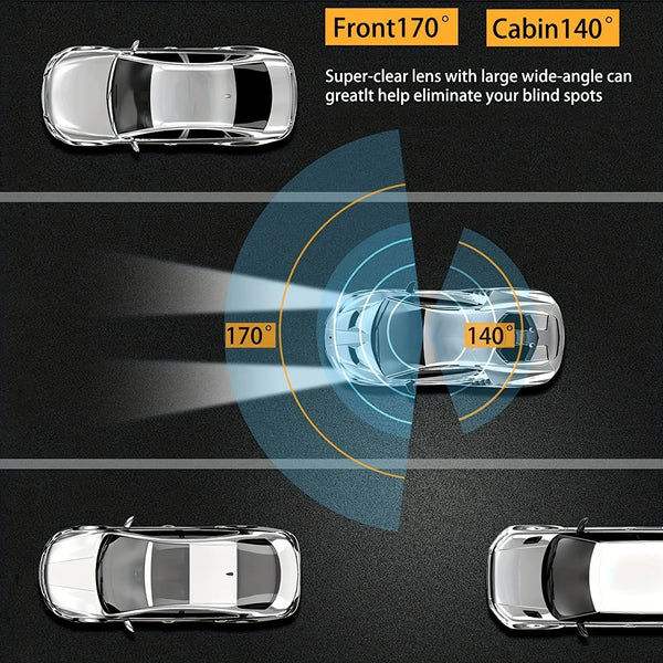 1080P WiFi Dual Dash Cam Front Inside Car with IR Night Vision Loop Recording - stepyours.com