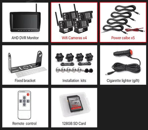 GreenYi 7 Inch 1280x720 AHD Wireless Truck DVR Monitor With Night Vision Camera - stepyours.com