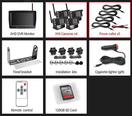 GreenYi 7 Inch 1280x720 AHD Wireless Truck DVR Monitor With Night Vision Camera - stepyours.com