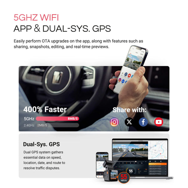 Vantrue E1 Pro 4K Mini Dash Cam Starvis Night Vision HDR WiFi GPS 1TB - stepyours.com