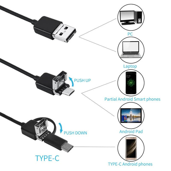 Wired Mini Endoscope Camera - 1080p Waterproof USB Type - C for Android and PC - stepyours.com
