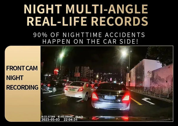 4 Channel 360 Dash Cam With 1080P Front Left Right Rear 24H Parking - stepyours.com