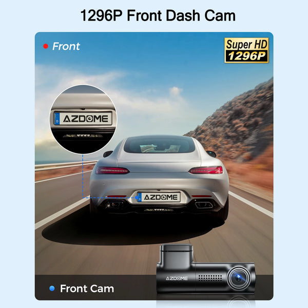 AZDOME 1296P WiFi Dash Cam Night Vision Loop Recording GSensor Parking Monitor - stepyours.com