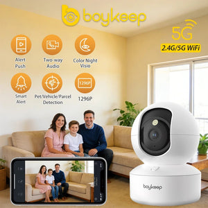 BoyKeep 2K Smart WiFi Security Camera - 360 Degree PTZ And Dual Band 5G 2.4GHz - stepyours.com