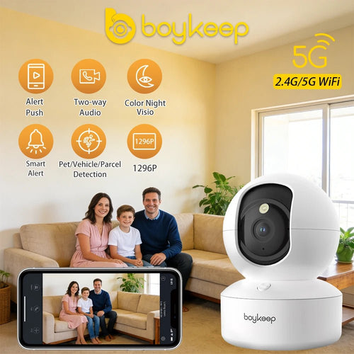 BoyKeep 2K Smart WiFi Security Camera - 360 Degree PTZ And Dual Band 5G 2.4GHz - stepyours.com