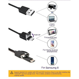 Practical 7mm Android Endoscope - 3 In 1 USB Micro USB Type - C Borescope IP67 - stepyours.com