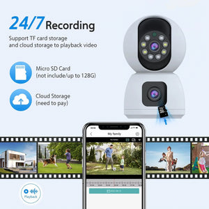 8MP Dual Lens 5G WiFi Camera Tuya Smart PTZ Indoor Outdoor Security AutoTracking - stepyours.com