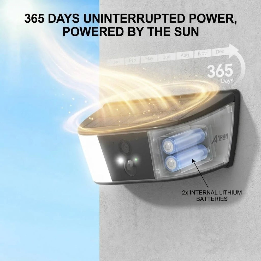 ANRAN 1296P Floodlight Solar Camera - Wireless Security With Human Detection - stepyours.com