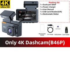 4K Dash Cam With GPS Dual Lens Night Vision 24 Hour Parking - stepyours.com