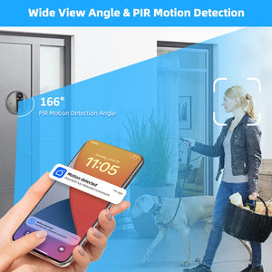 3MP WiFi Smart Tuya Peephole 5000mAh Doorbell Door Eye Camera Infrared Alexa Google Video Intercom Door Cameras Home Security by stepyours.com
