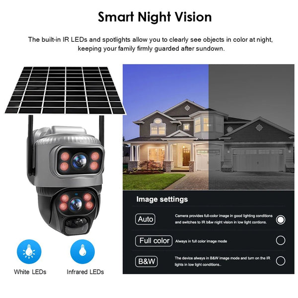 V380 Dual Lens 4G Solar Camera 8MP Night Vision IP66 Waterproof Stay Secure - stepyours.com