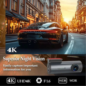 4K Dash Cam With WiFi GPS Mini Front Car DVR 24H Parking G Sensor - stepyours.com