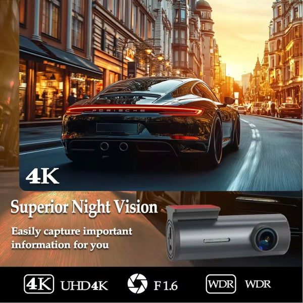 4K Dash Cam With WiFi GPS Mini Front Car DVR 24H Parking G Sensor - stepyours.com