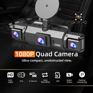 4 Channel Dashcam for Cars WiFi FHD 1080P Night Vision Loop Recording Kit - stepyours.com