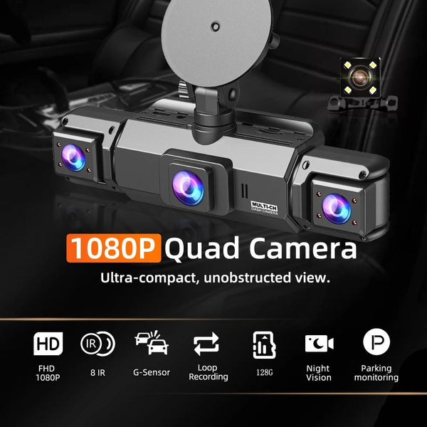 4 Channel Dashcam for Cars WiFi FHD 1080P Night Vision Loop Recording Kit - stepyours.com