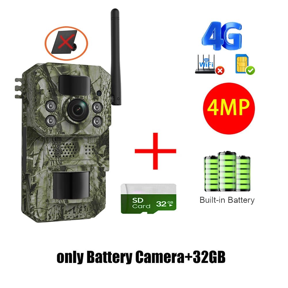 INQMEGA4G Solar Trail Camera 2K Night Vision 5MP PIR Motion Activated - stepyours.com