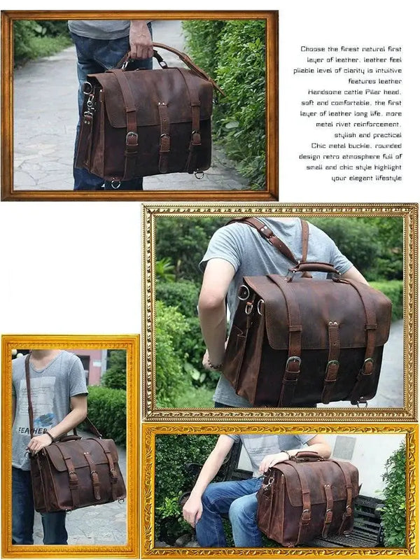 Leather Duffle Bag - Men Travel — product view 18