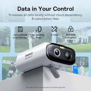 Baseus S1 Lite Solar Security Camera - 2K Wireless Outdoor With 135 Degree FOV - stepyours.com