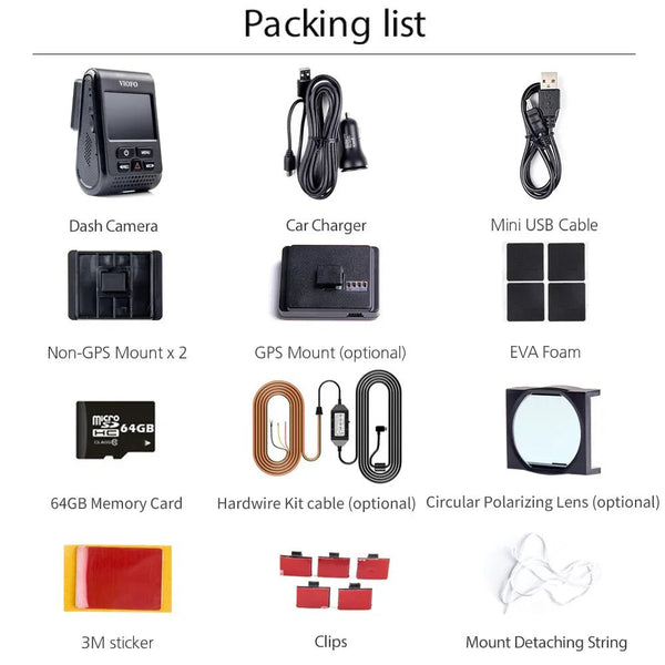 VIOFO A119 V3 2K Car Dash Camera With Parking Mode G Sensor Rota Lens - stepyours.com