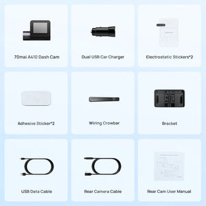 70mai Dash Cam A410 Front 1440P Rear 1080P Car DVR 256GB 24H Parking - stepyours.com