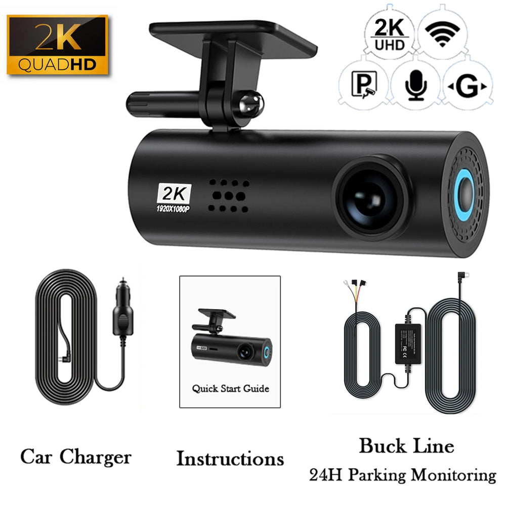 4K WiFi Dash Cam For Car Front Camera 24H Parking Monitor Black Box - stepyours.com