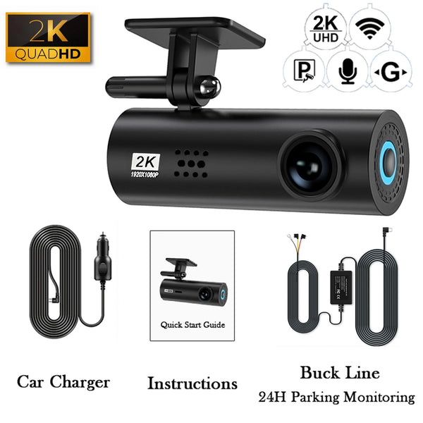 4K WiFi Dash Cam For Car Front Camera 24H Parking Monitor Black Box - stepyours.com