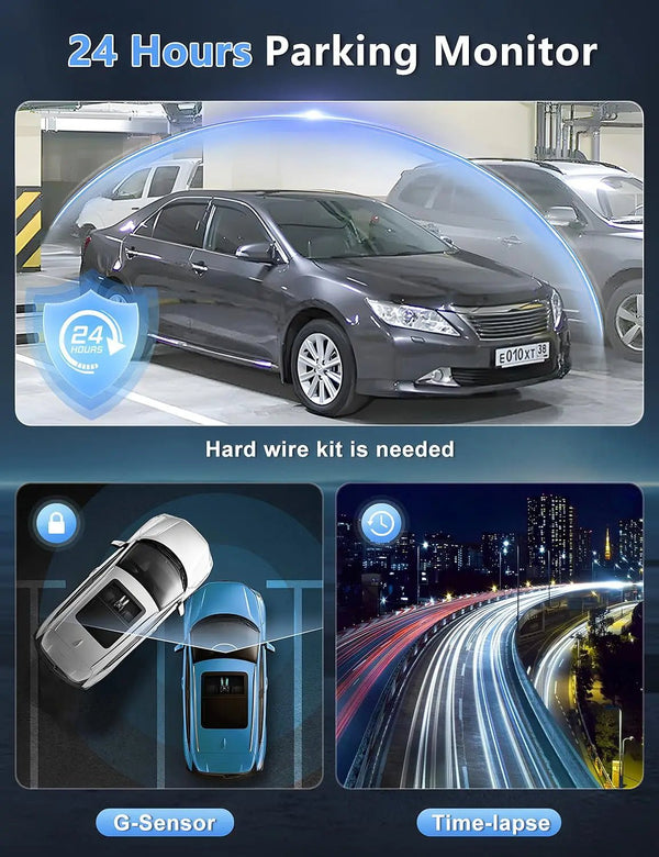 Kocam 4K UHD Dash Cam Dual Lens WiFi Night Vision Front And Rear Parking Monitor - stepyours.com