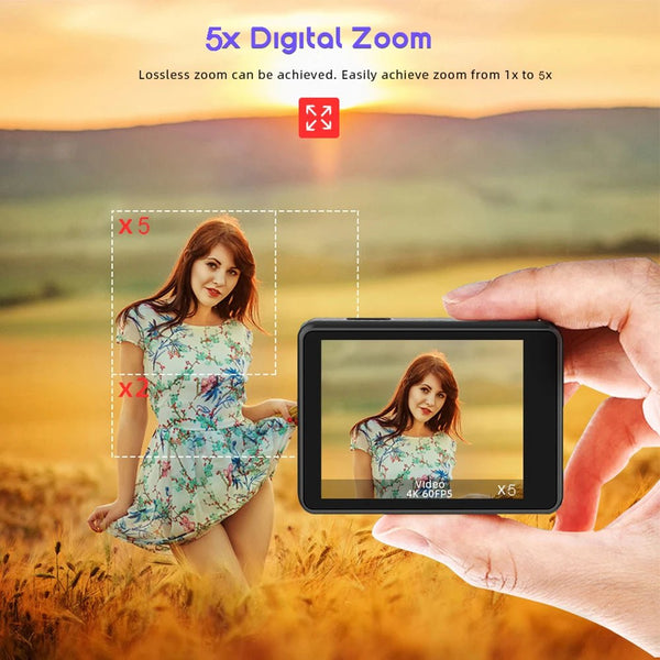 Adventure Ready Action Camera 5K 4K60FPS Dual IPS Touch LCD Waterproof 30M - stepyours.com