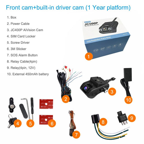 Jimi JC400P 4G Car Camera Dual 1080P Live Stream GPS Tracking WiFi Dash Cam - stepyours.com