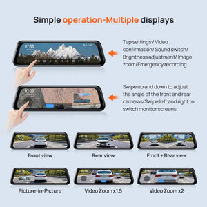 70mai S410 Rearview Dash Cam 2K Front 1080P Mirror - stepyours.com