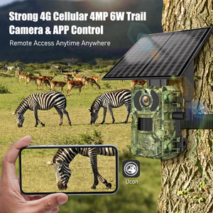 EU 4G Solar Trail Camera H10 - 4MP 2K Night Vision No Red Glow IP65 Outdoor - stepyours.com
