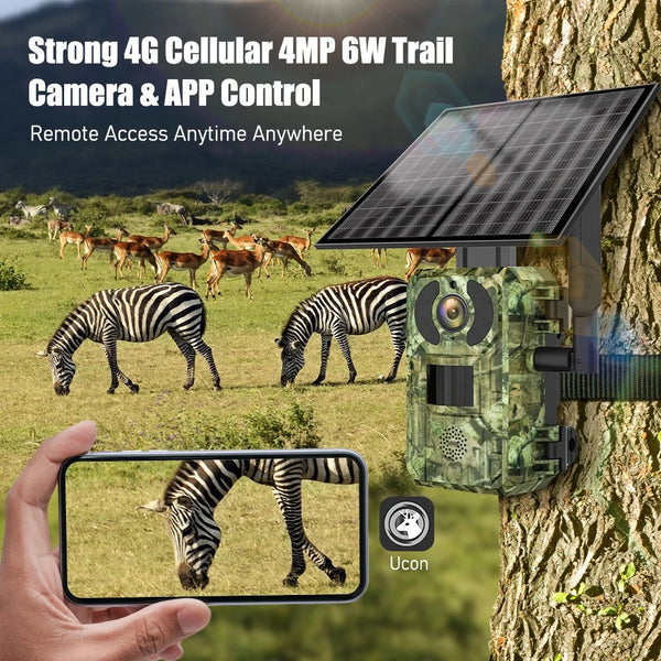 EU 4G Solar Trail Camera H10 - 4MP 2K Night Vision No Red Glow IP65 Outdoor - stepyours.com