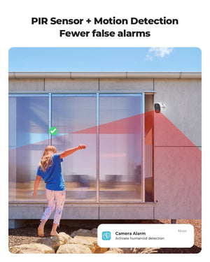 H View PIR Battery Powered Wireless Outdoor Security Camera 2K 3MP WiFi Siren - stepyours.com