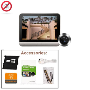 Yuezhe 3MP Door peephole camera icam365 4.3 IPS Screen Night PIR wifi Phone wireless Camera Security protection for Smart Home by stepyours.com