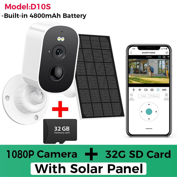 1080P Solar Outdoor WiFi Camera - PIR Motion Alarm and Cloud Storage.add Hooks - stepyours.com