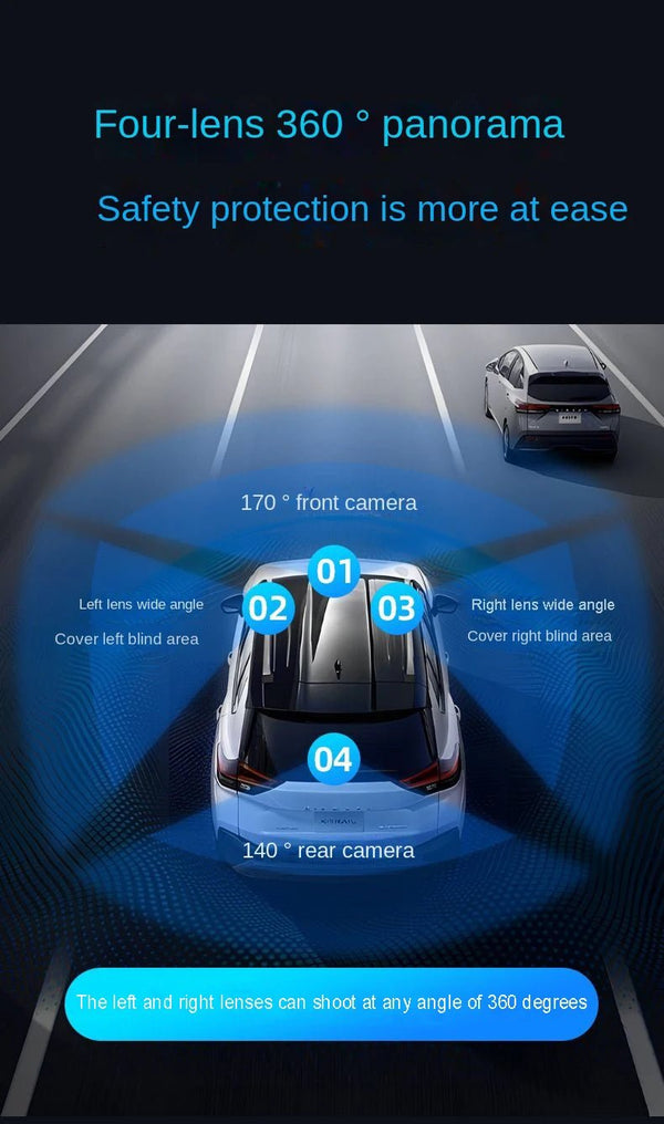 4K Quad Camera Hidden Dash Cam With App Night Vision Motion Detection Parking - stepyours.com