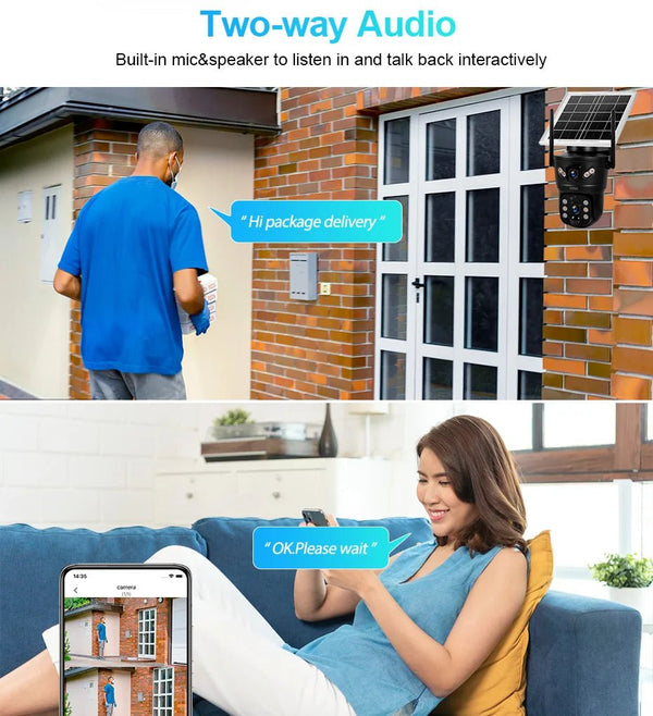 KERUI Outdoor Solar - Powered Dual - Lens Security Camera - 6MP 4G WiFi CCTV - stepyours.com