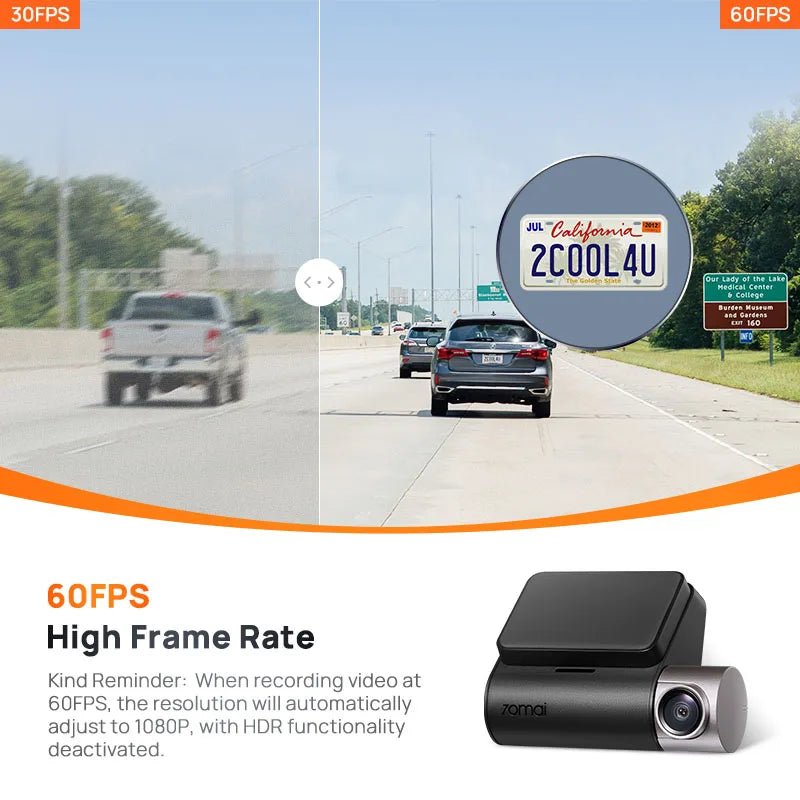 70Mai A510 Dash Cam 1944P HDR GPS ADAS 4G Front And Rear Car DVR - stepyours.com