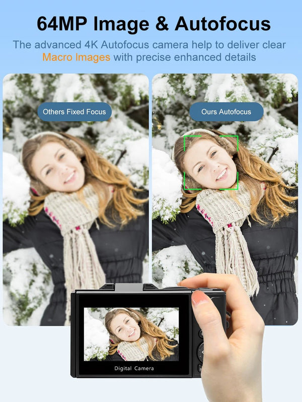 Ourlife AC600 4K Camera 64MP Autofocus 18x Zoom Flip Screen YouTube - stepyours.com